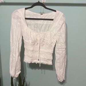 Free People boho white blouse